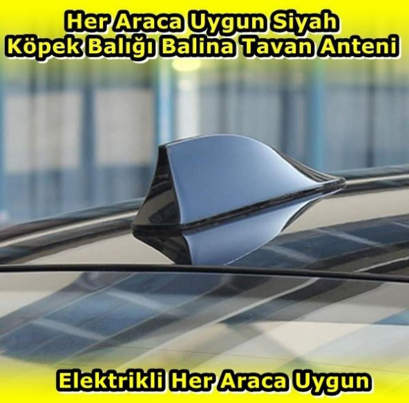 NKT GROUP Elektrikli Her Araca Uygun Siyah Shark Köpek Balığı Balina Tavan Anteni E.M.