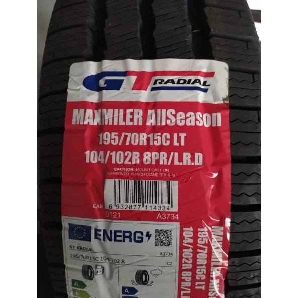 195/70R15C LT 104/102R 8PR GT RADİAL MAXMILER AllSEASON 2023 ÜRETİM - 2