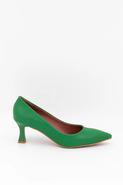 Kandy Yeşil Stiletto Kısa Kadeh Topuklu Ayakkabı - 2