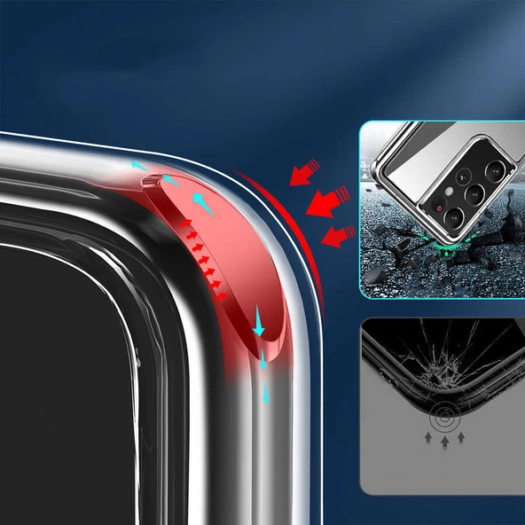 Galaxy S21 Ultra Kılıf Standlı Şeffaf Silikon Zore L-Stand Kılıf - Resim 6