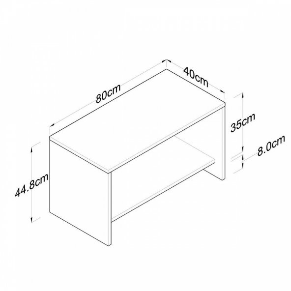Orta Sehpa Modern Raflı Sepet Ceviz - 5