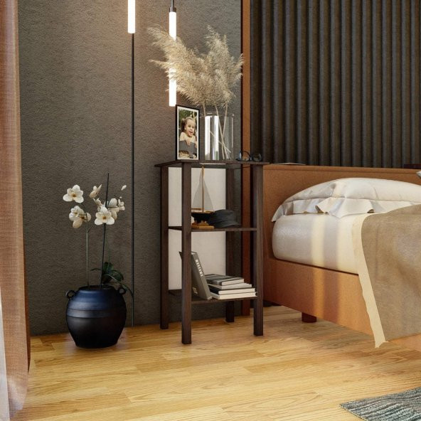 Ömer Dublin 2 Raflı Komodin - Ceviz - 3