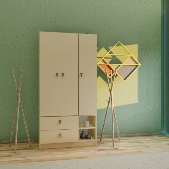 Ünüvar Konsept Emre 3 Kapaklı 2 Çekmeceli GarKrem - Resim 3