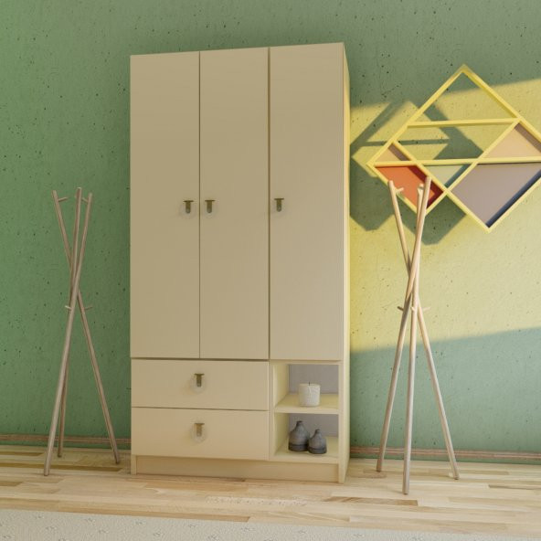 Ünüvar Konsept Emre 3 Kapaklı 2 Çekmeceli GarKrem - Resim 4