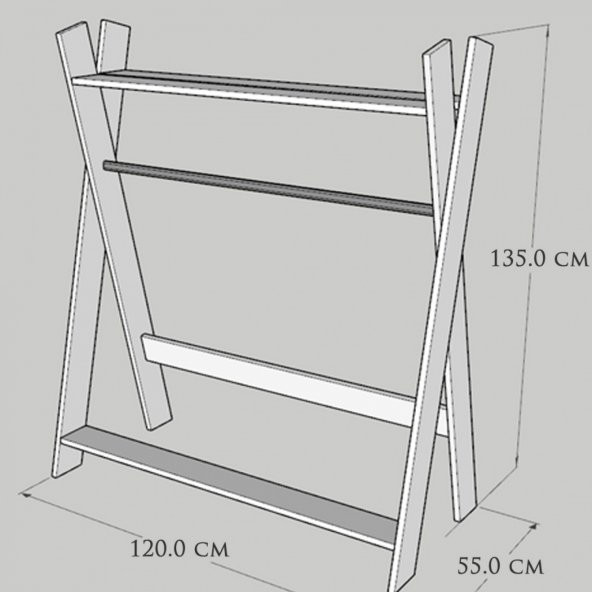 Kelebek Askılık - Kırmızı (120 Cm) - 5