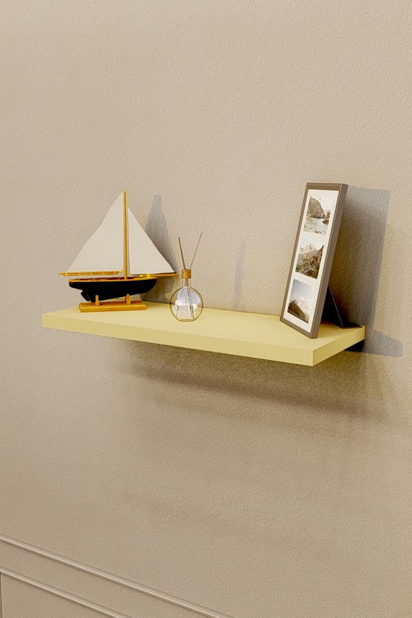 Gizli Bağlantılı 20 cm *70 cm Duvar Rafı - Krem - 3