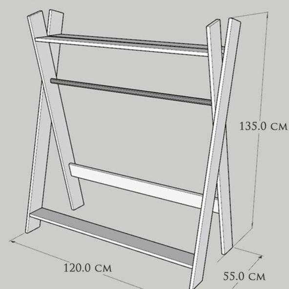 Kelebek Askılık - Krem (120 Cm) - 5