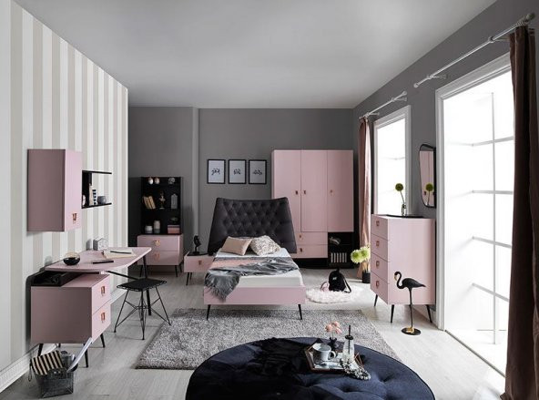 Rengarenk Flamingo  Duvar Rafı - 3