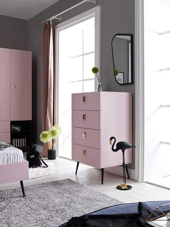 Rengarenk Flamingo  Şifonyer k1 ürün görseli