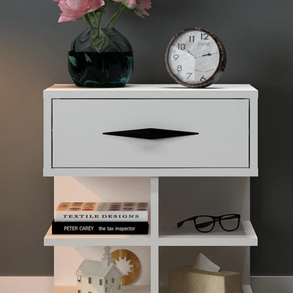 Parlak Beyaz Çınar Komodin ürün görseli