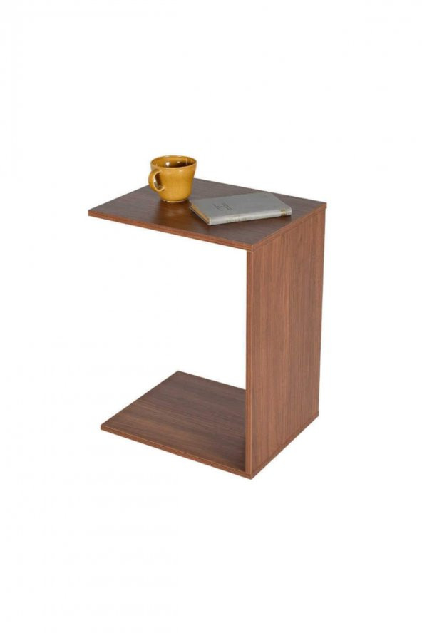 Çok Amaçlı Tekerlekli C Koltuk Sehpası - Ispanyol Ceviz