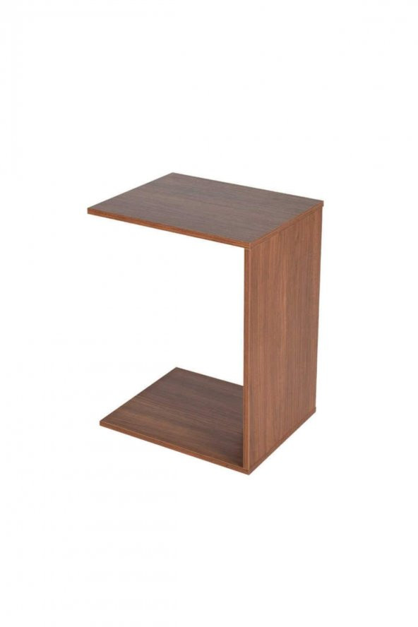 Çok Amaçlı Tekerlekli C Koltuk Sehpası - Ispanyol Ceviz - 2