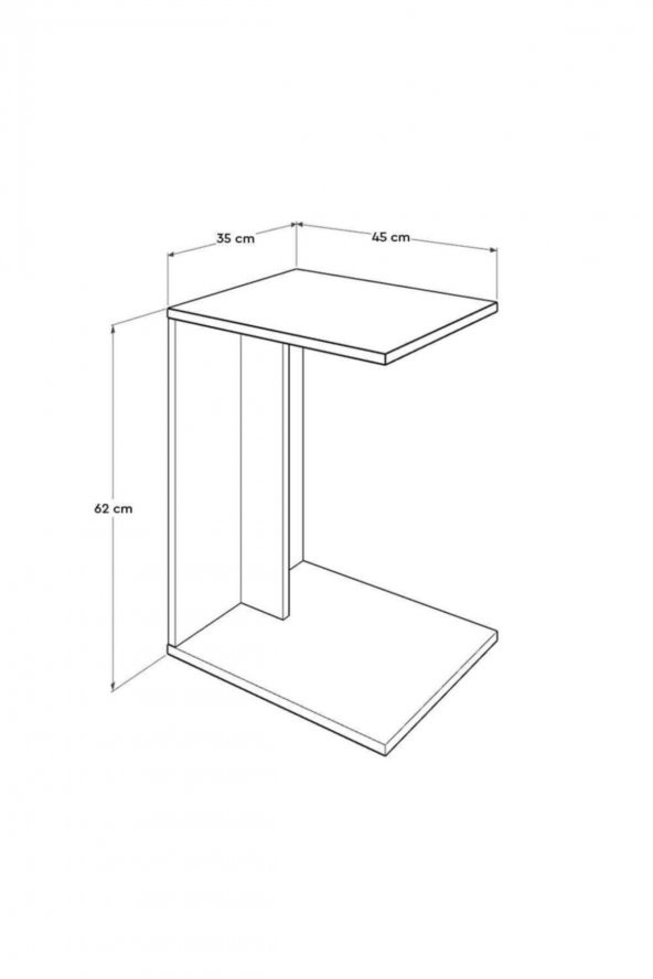 Çok Amaçlı Tekerlekli C Koltuk Sehpası - Ispanyol Ceviz - 5