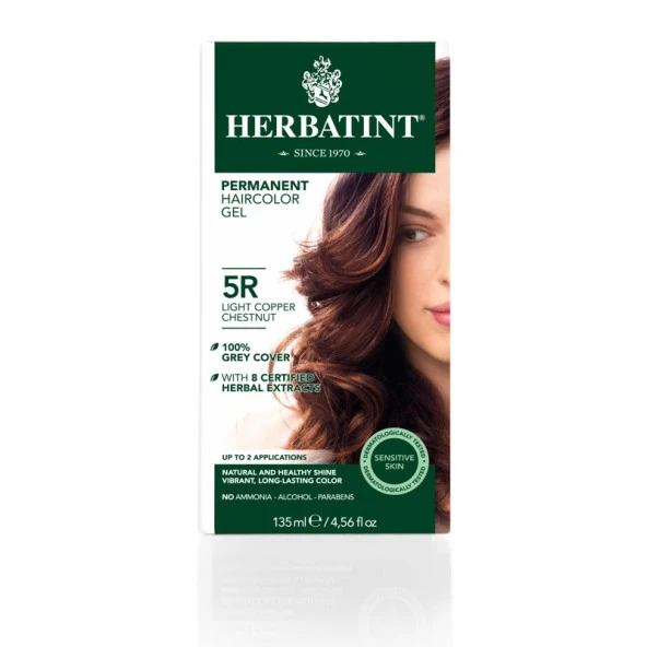 Herbatint No. 5R Chatain Cuivre Açık Bakır Kahve Saç Boyası 150ml.