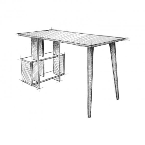 Çalışma Masası Antrasit Gri - Ceviz - 5