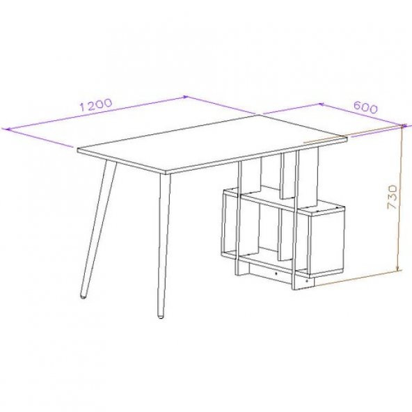 Çalışma Masası Beyaz - Ceviz k1 - 5