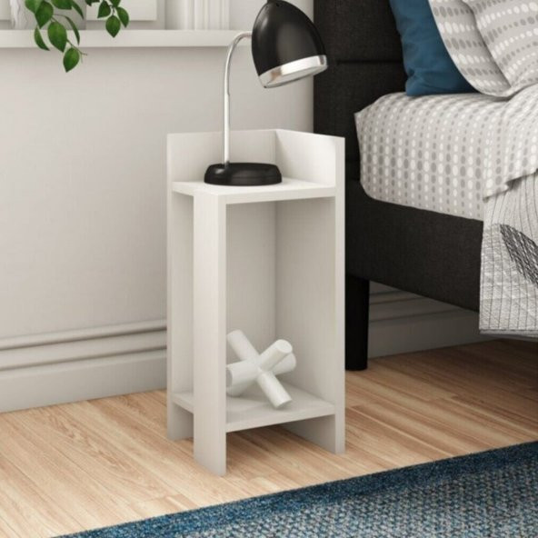 Parlak Beyaz Yan Sehba Komodin ürün görseli