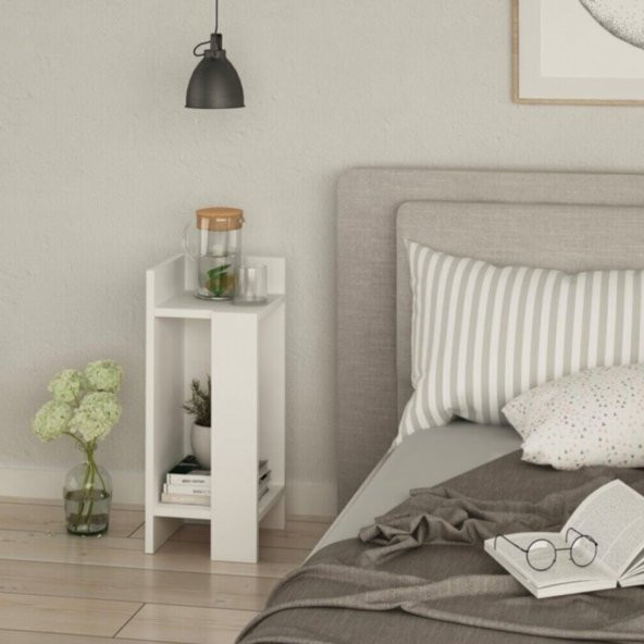 Ünüvar Konsept Parlak Beyaz Yan Sehba Komodin - Resim 2