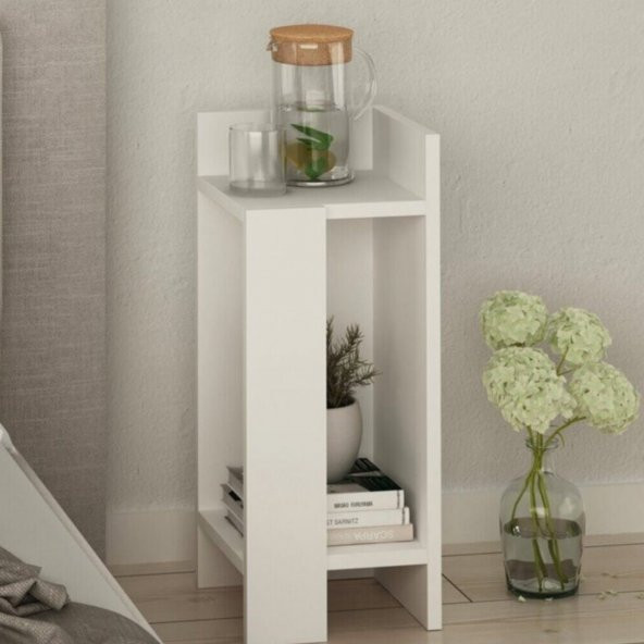 Ünüvar Konsept Parlak Beyaz Yan Sehba Komodin - Resim 3