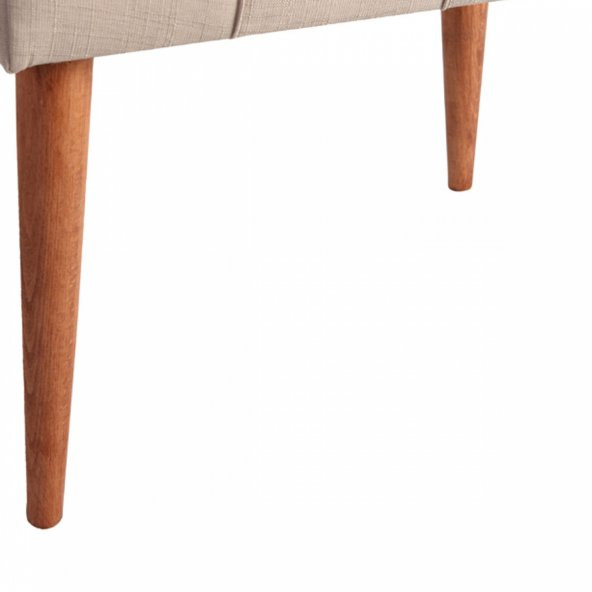 Ünüvar Konsept Puf & Benç 45x60-Ahşap Ayak Silenebilir Kumaş Krem K1 - 3