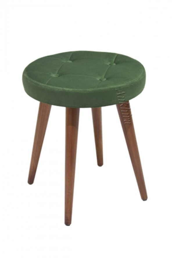 Ankhira TABURE 3 AHŞAP AYAK-METAL APARATLI SİLENEBİLİR KUMAŞ YEŞİL