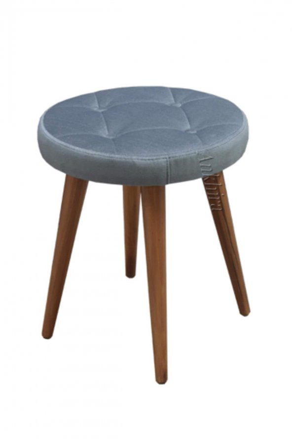 Ankhira TABURE 3 AHŞAP AYAK-METAL APARATLI SİLENEBİLİR KUMAŞ GRİ