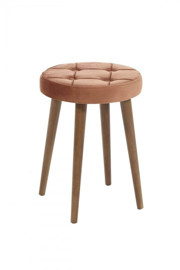 CMK MOBİLYA TABURE 3 AHŞAP AYAK-METAL APARATLI SİLENEBİLİR KUMAŞ TURUNCU