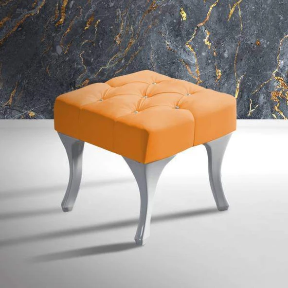 Ünüvar Konsept Puf & Benç 45*45-Pls Ayak Silenebilir Kumaş Turuncu