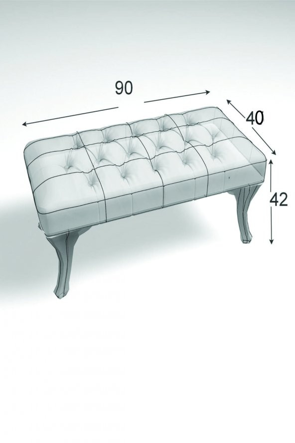 Puffy Home Puf & Benç 45*90-Pls Ayak Silenebilir Kumaş Siyah K1 - 2
