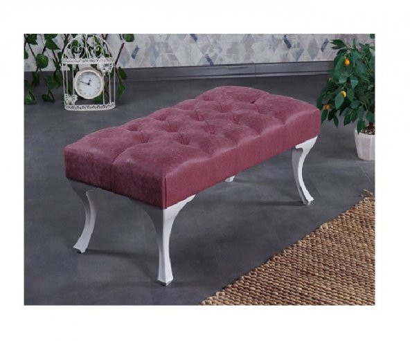 Ünüvar Konsept Puf & Benç 45X90-Pls Ayak Silenebilir Kumaş Krem K1