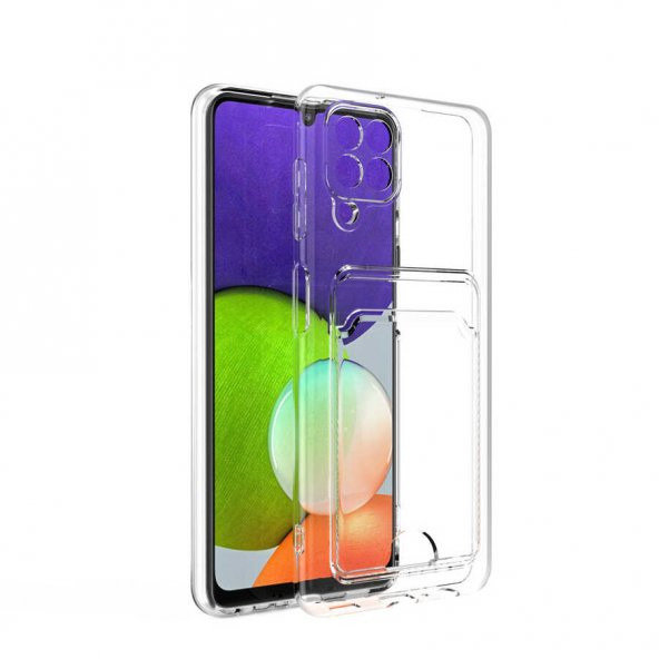 Vendas Samsung M32 Pocket Serisi Kartlıklı Şeffaf Clear Silikon Kılıf