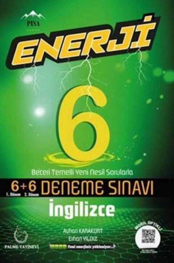 6. Sınıf Enerji İngilizce 6+6 Deneme Sınavı Palme Yayınları