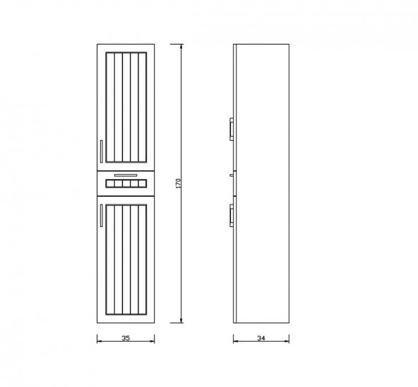 Denko Lotus 60 cm MDF Lake Banyo Dolabı Takımı ve Boy Dolabı - 3