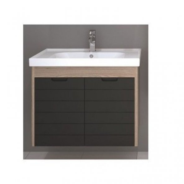 Denko Mostar 70 cm MDF Üzeri Lake Banyo Dolabı Takımı - 2