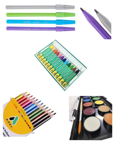 Adel 4lü Boya Seti Resim Defteri Hediye - 2