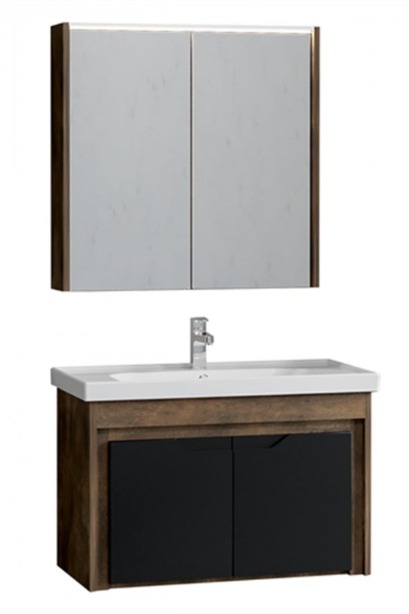 Denko Cosmos 80 cm MDF Üzeri Lake Banyo Dolabı Takımı
