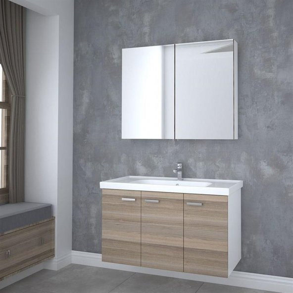 Denko Terra 100 cm MDF Banyo Dolabı Takımı
