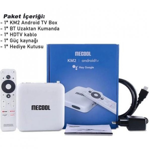 Mecool Km2 Netflix ve Google Lisanslı 4K Android Medya Player 2 Yıl Resmi Distr. Garantili - 4