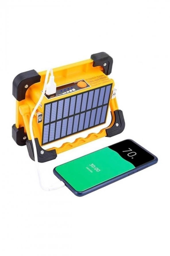 60 W GÜNEŞ ENERJİLİ SOLAR MİNİ PROJEKTÖR POWERBANK ÖZELLİKLİ - 2