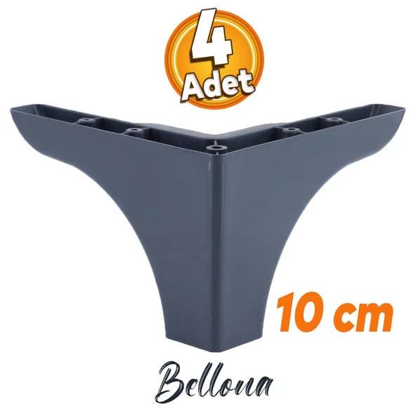 Bellona Mobilya Kanepe Sehpa Puf Koltuk Ayağı 10 Cm Antrasit Baza Ayakları (4 ADET)