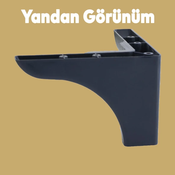 Bellona Mobilya Kanepe Sehpa Puf Koltuk Ayağı 10 Cm Antrasit Baza Ayakları (4 ADET) - 2