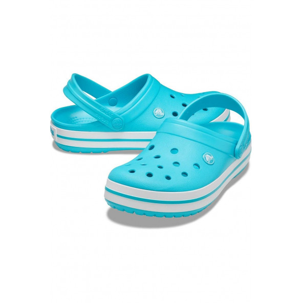 Crocs Turkuaz Unisex Crocband Kenarı Beyaz Çizgili Terlik 11016