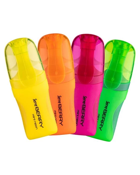 Serve Berry Mini Neon Fosforlu Kalem 4lü - 2