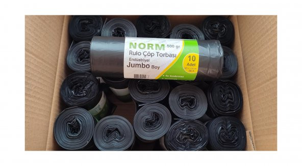 Norm Endüstriyel Jumbo Çöp Torbası Poşeti - 2 Kat - Siyah - 500 Gr. - 80 x 110 Cm. / Koli - 2