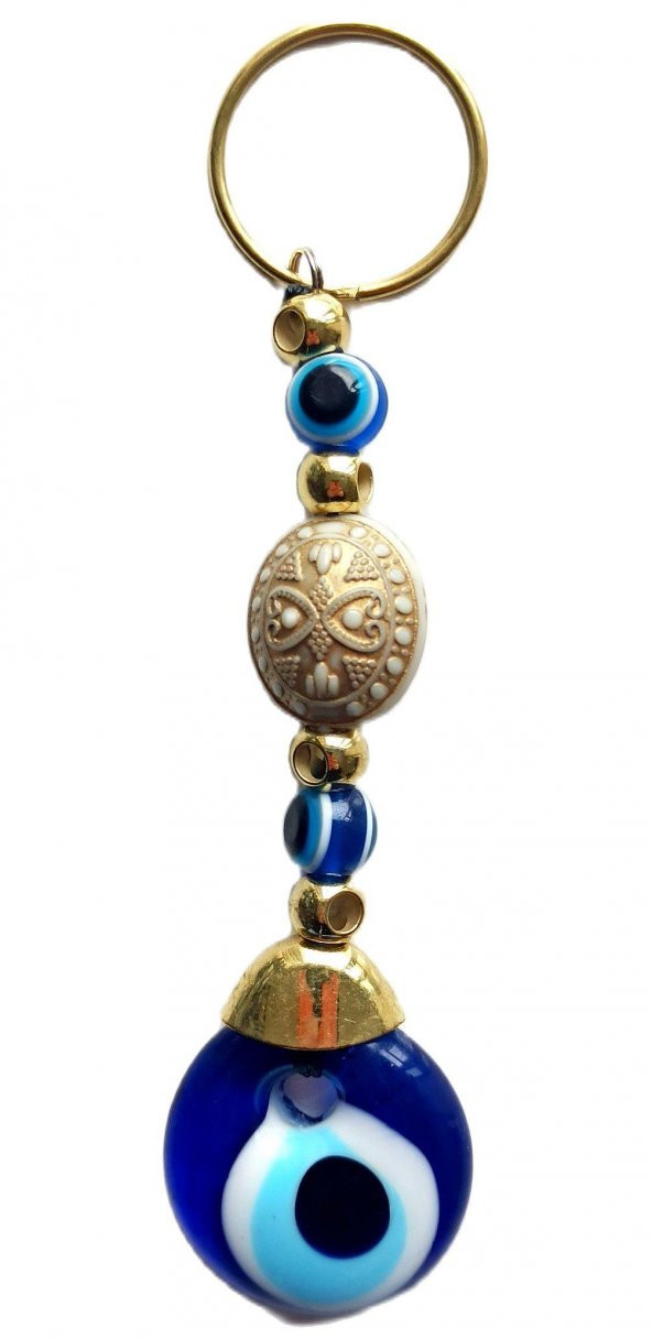 Cam Nazar Boncuklu Göz Modelli Anahtarlık