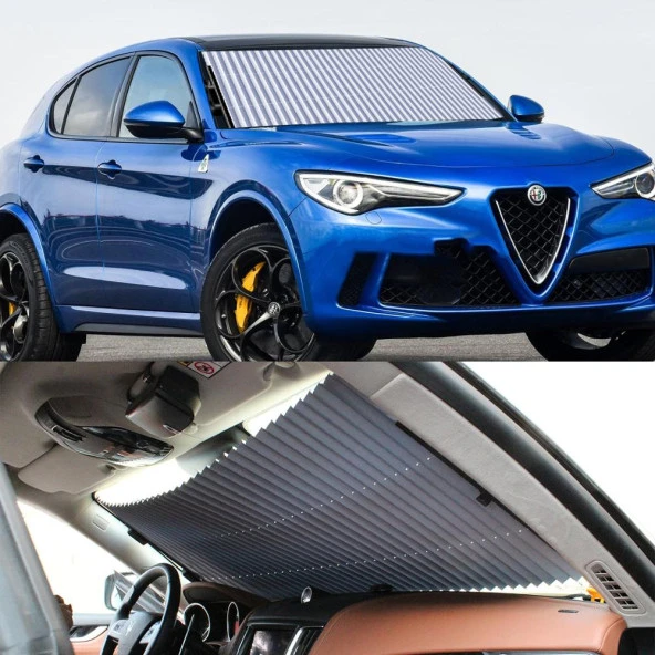 Araç Oto Güneşlik Katlanır Akordiyon Ön Cam Güneşlik 70cm-135cm - 7