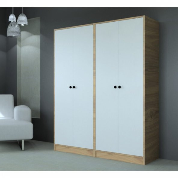 Vegas GarDört Kapaklı Askı Ve Raflı Gardrop ürün görseli