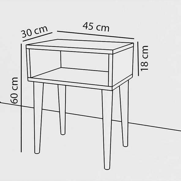 Ünüvar Konsept White Retro Başucu Komodin - Resim 4
