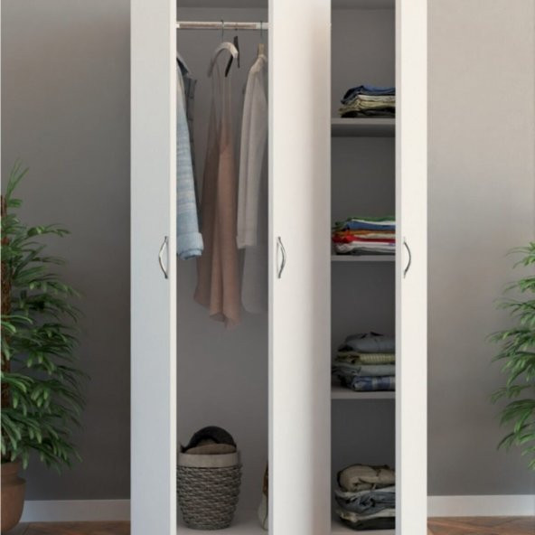 White 3 Kapılı Gardırop - Resim 4