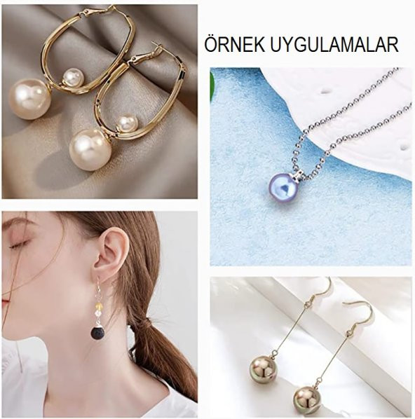 24 Adet 5 mm Altın Renk Kolye Emziği Boncuk Emziği Kolye Uç Aparatı Takı Malzemesi - 3